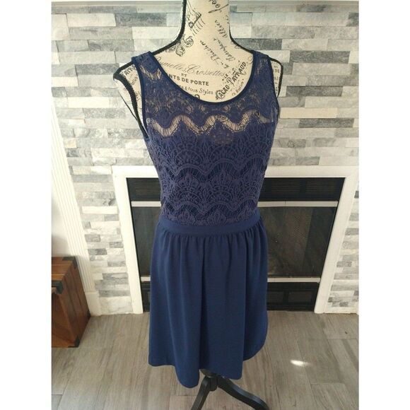 Lilly Pulitzer Sleeveless Lace Dress Sm Blue Y2k Feminine Cottage Core Boho - Picture 5 of 11
